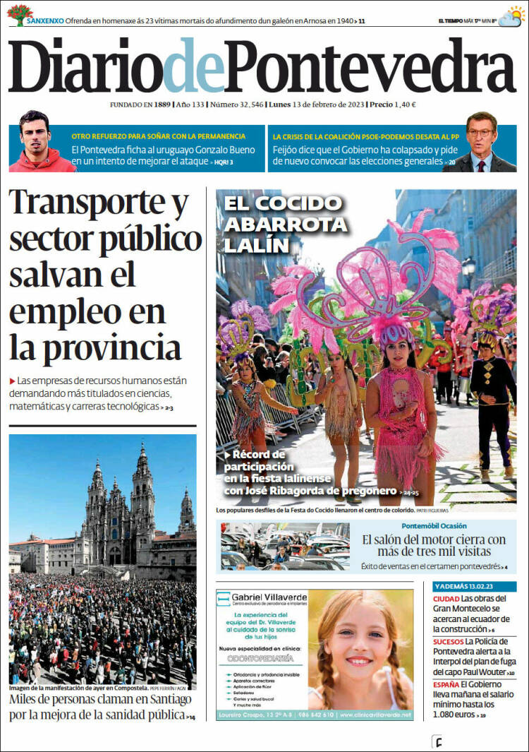 Portada de Diario de Pontevedra (Spain)