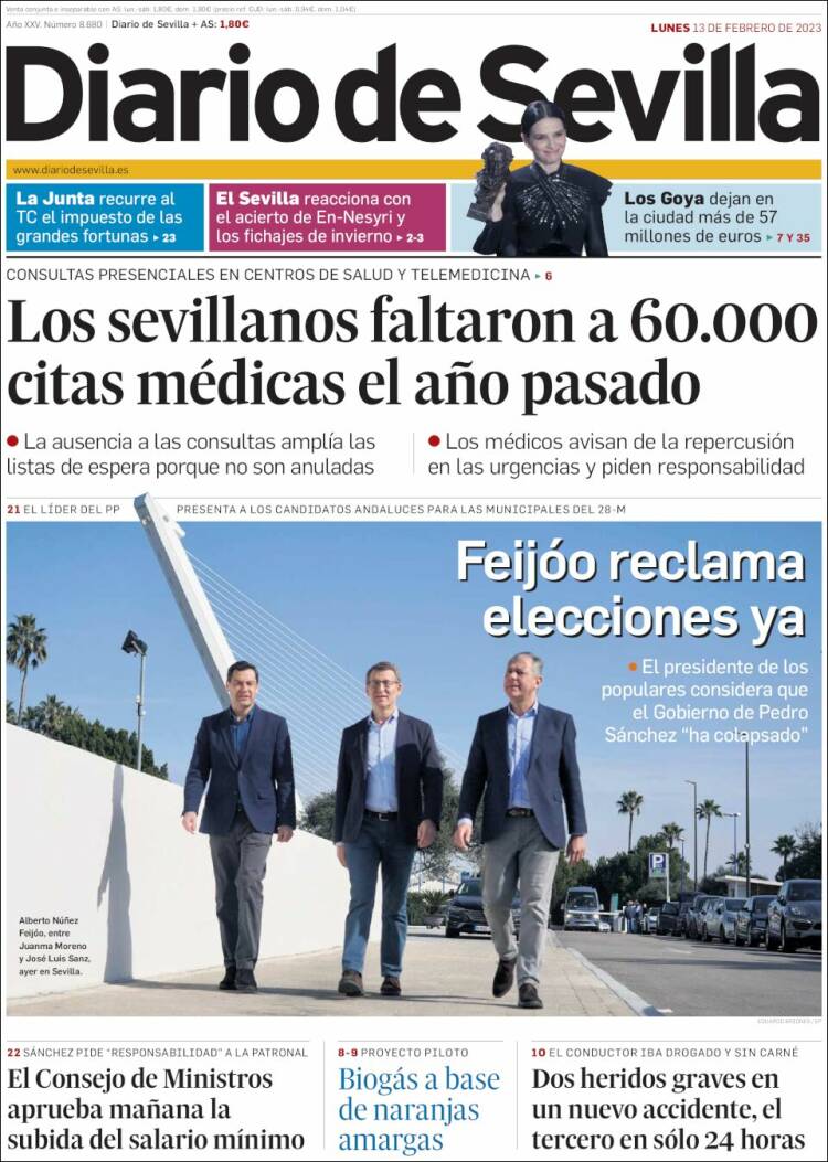 Portada de Diario de Sevilla (Spain)