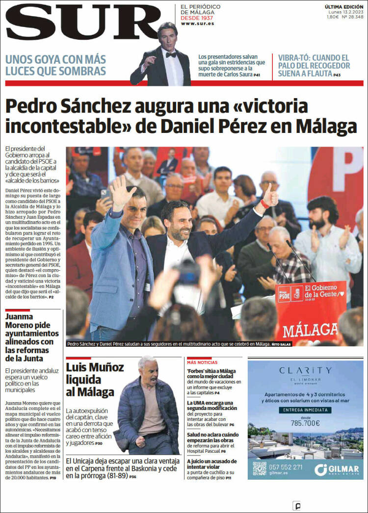 Portada de Diario el Sur (Spain)