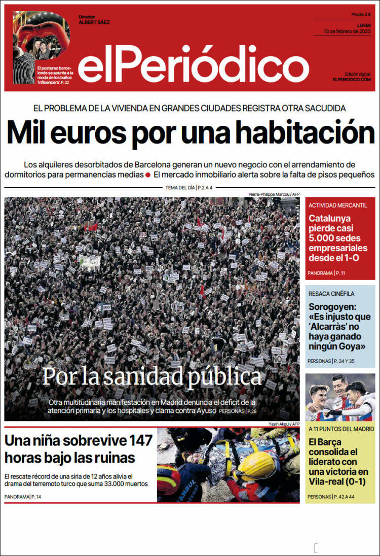 Portada de El Periódico (Spain)