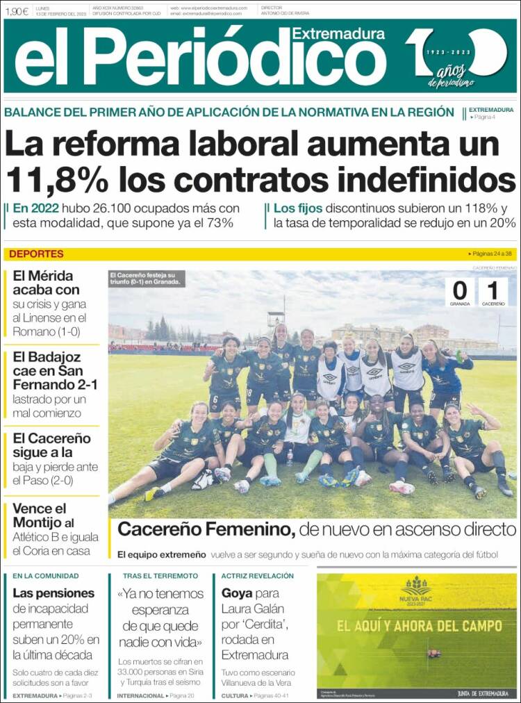 Periódico El Periódico De Extremadura (España). Periódicos De España ...