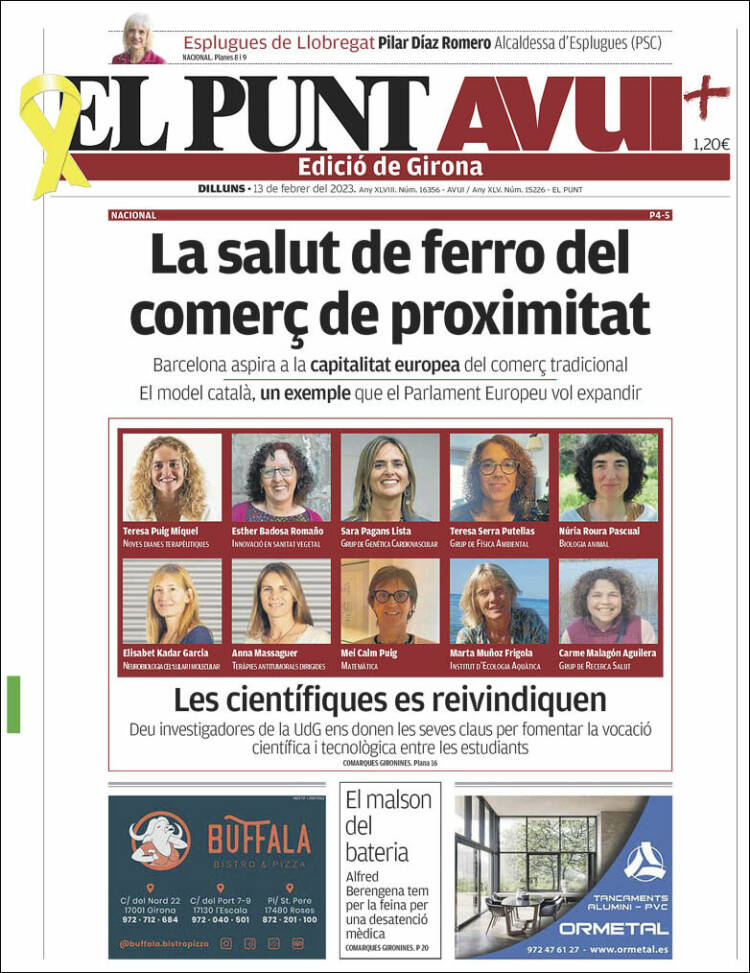 Portada de El Punt Avui - Girona (Spain)