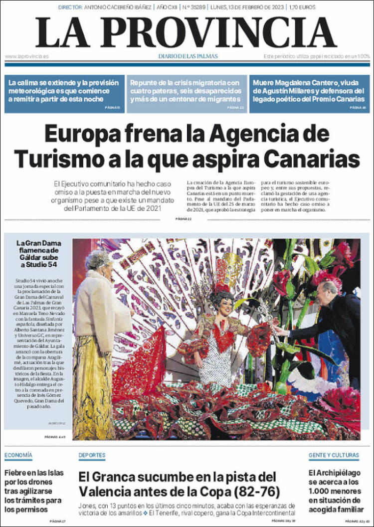 Portada de La Provincia (Spain)