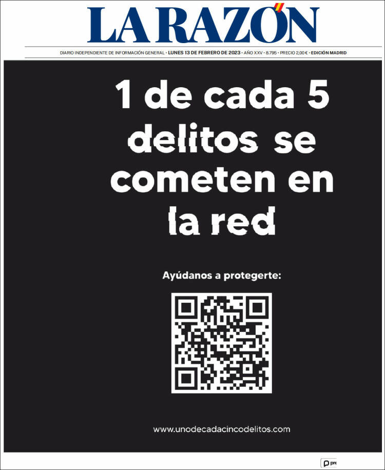 Portada de La Razón (Spain)