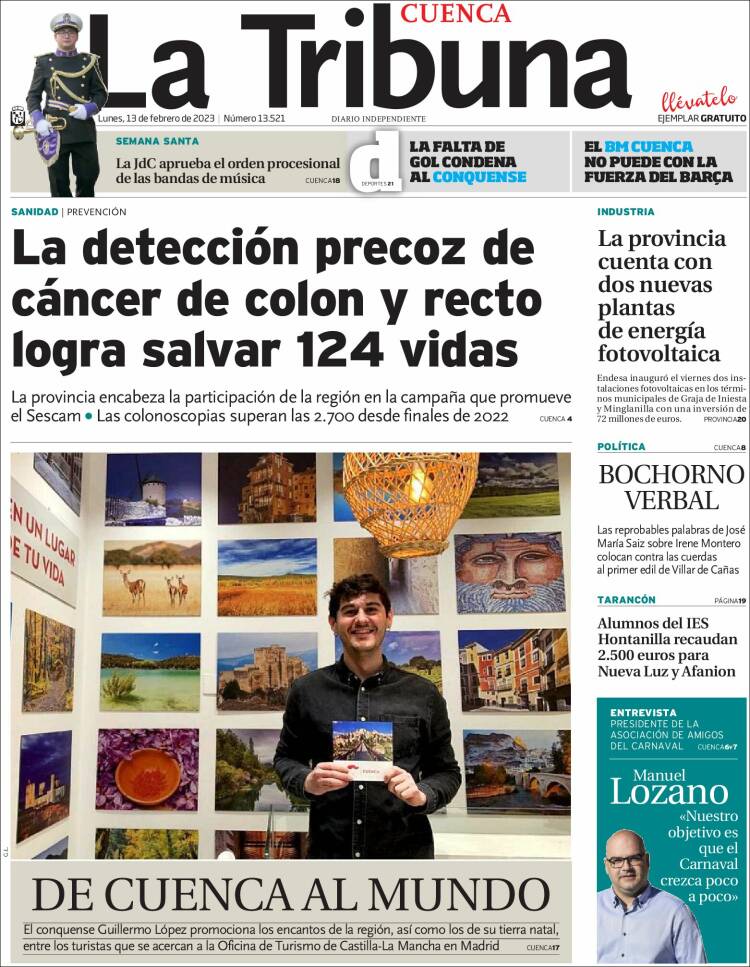 Portada de La Tribuna de Cuenca (Spain)