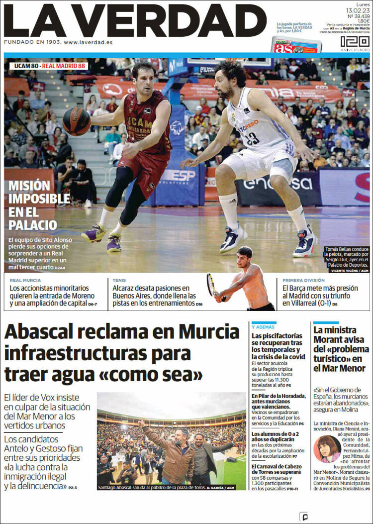 Portada de La Verdad de Murcia (Spain)