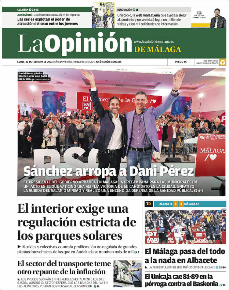 Portada de La Opinión de Málaga (Spain)