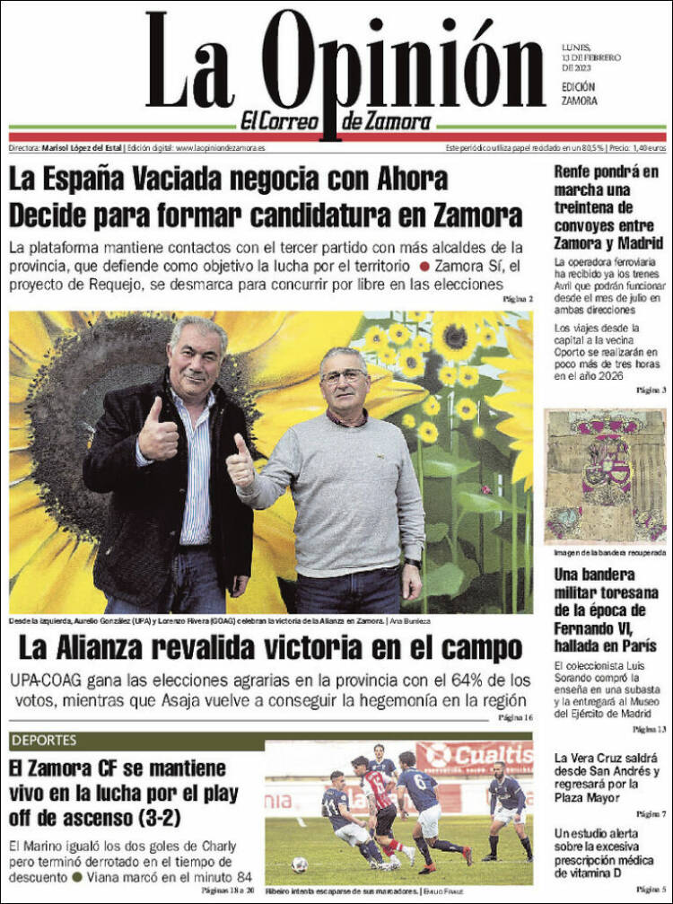 Portada de La Opinión - El Correo de Zamora (Spain)