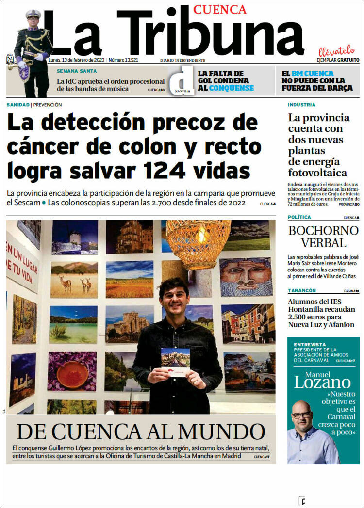 Portada de La Tribuna de Cuenca (Spain)