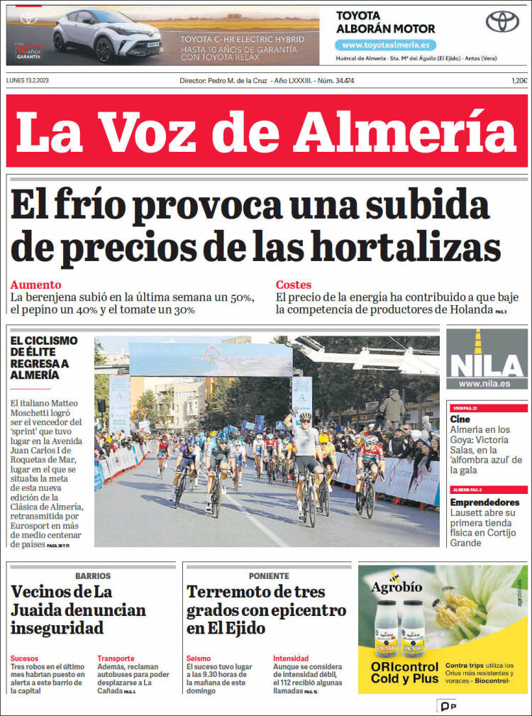 Portada de La Voz de Almería (Spain)