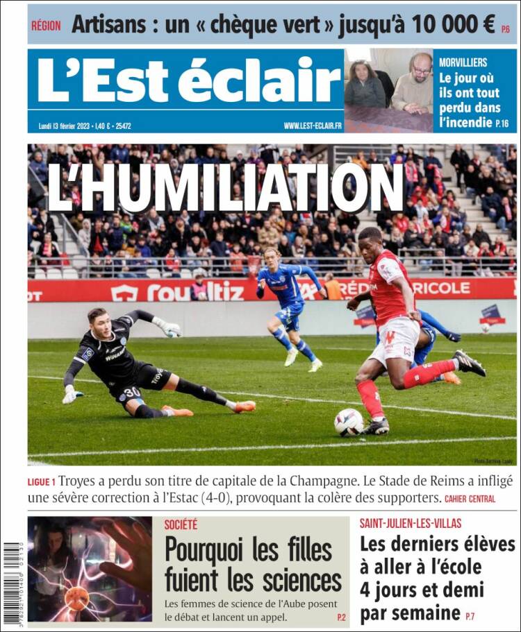 Portada de L'Est Eclair (France)