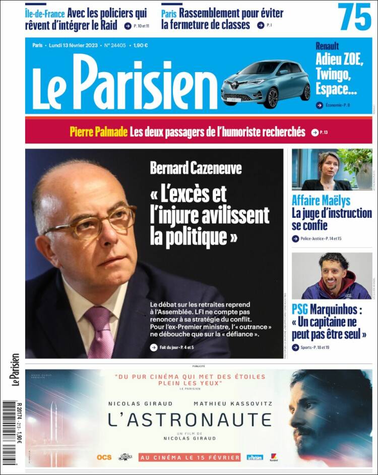 Portada de Le Parisien (France)