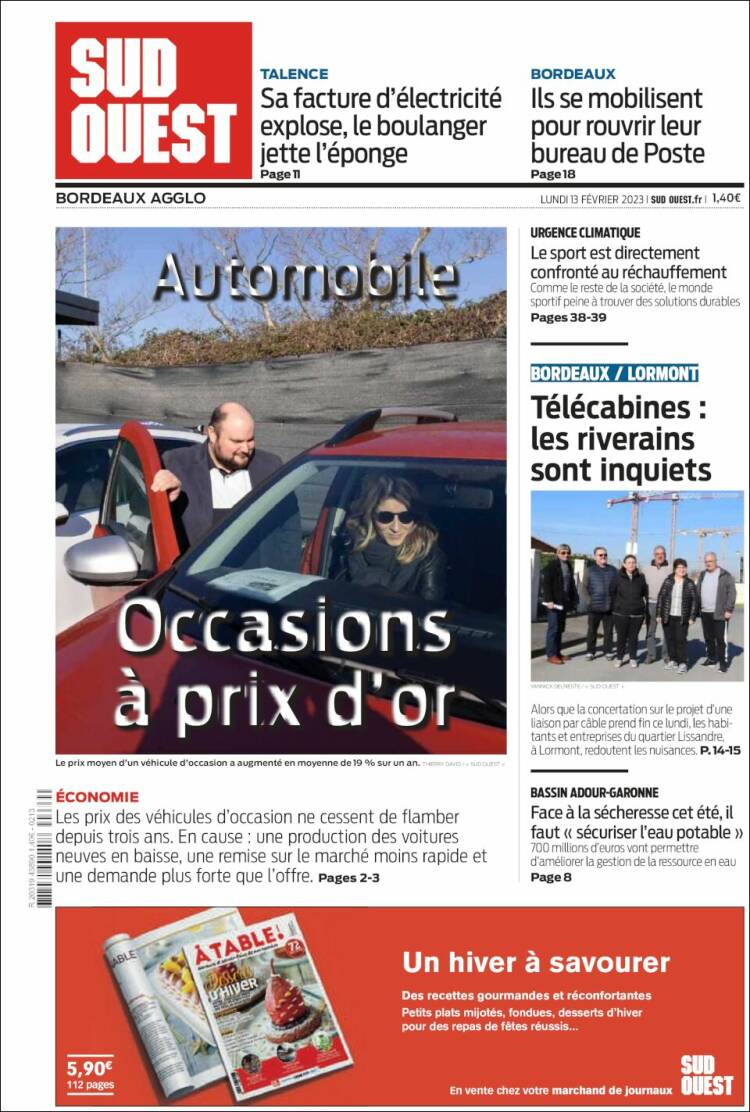 Portada de Sud Ouest (France)