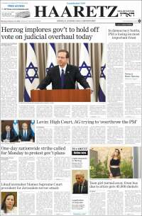 Portada de Haaretz (Israel)