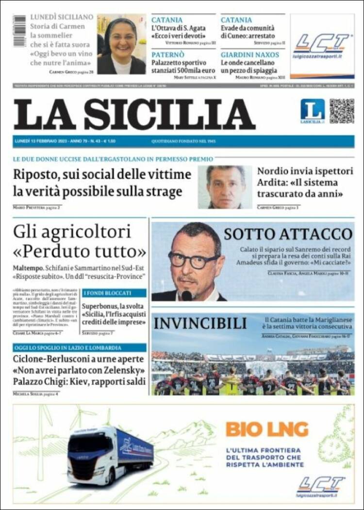 Portada de La Sicilia (Italie)