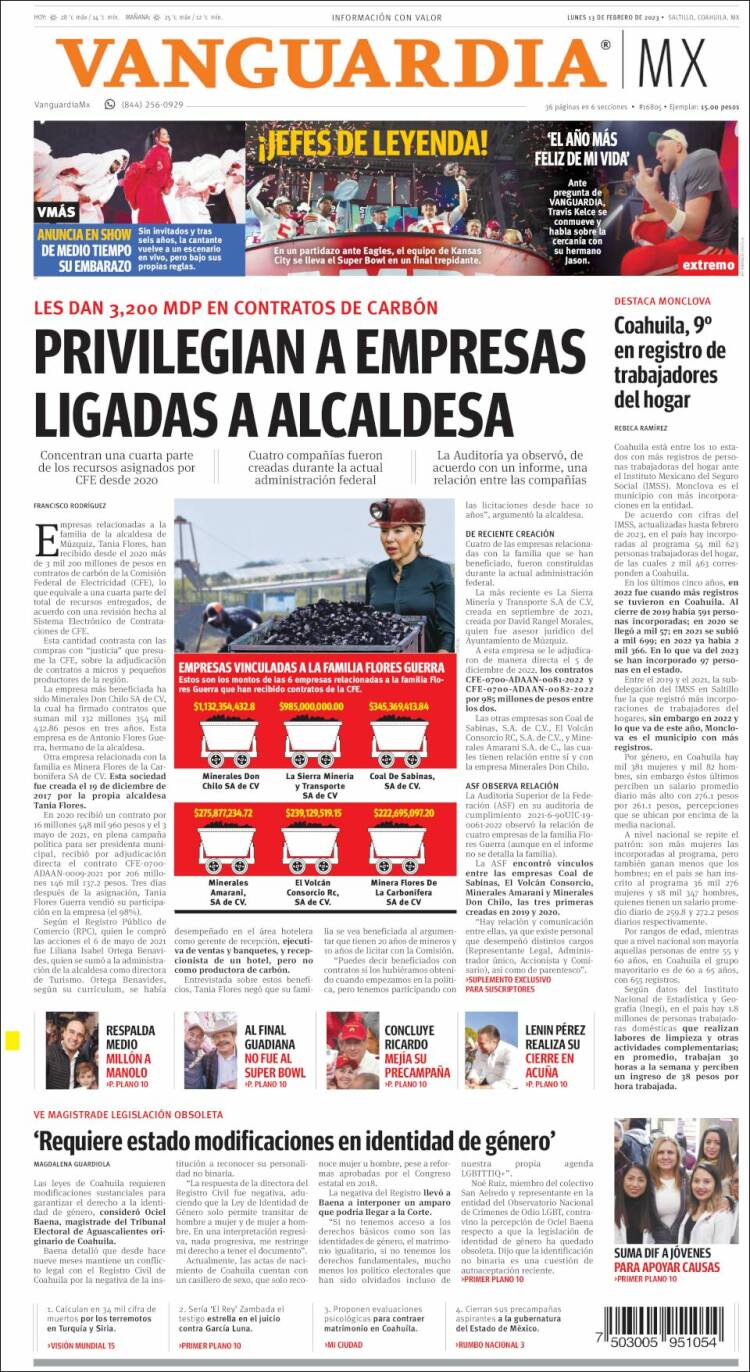 Portada de Vanguardia (México)