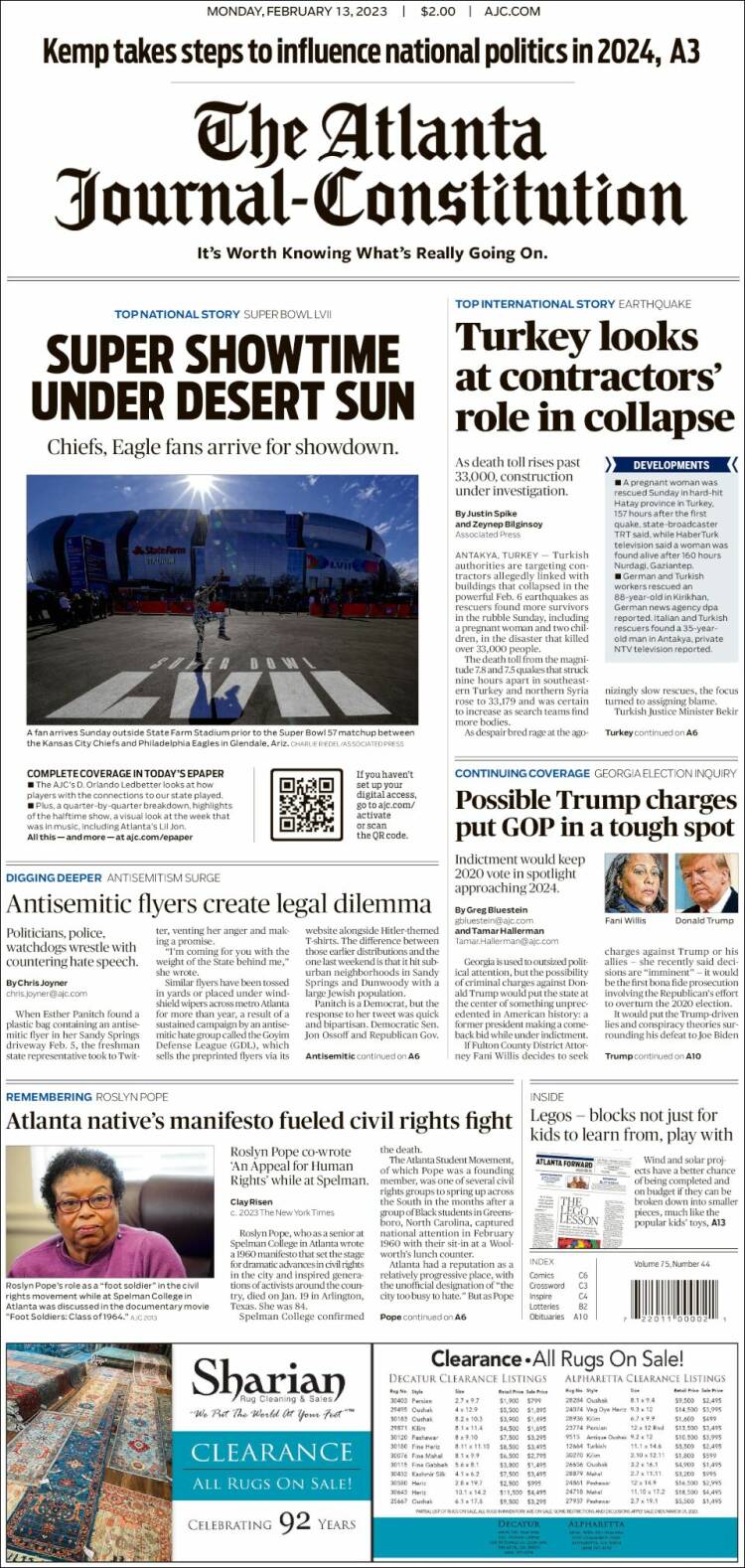 Portada de The Atlanta Journal-Constitution (États-Unis)