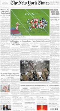 Portada de New York Times (USA)