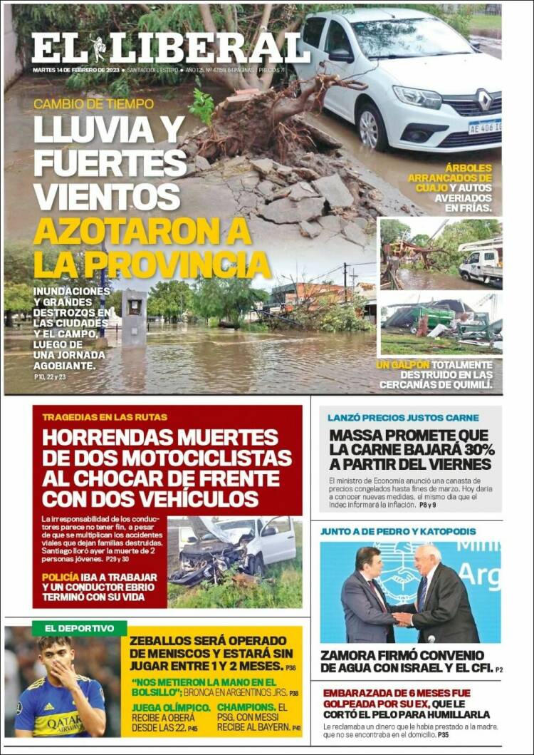 Portada de Diario El Liberal (Argentina)