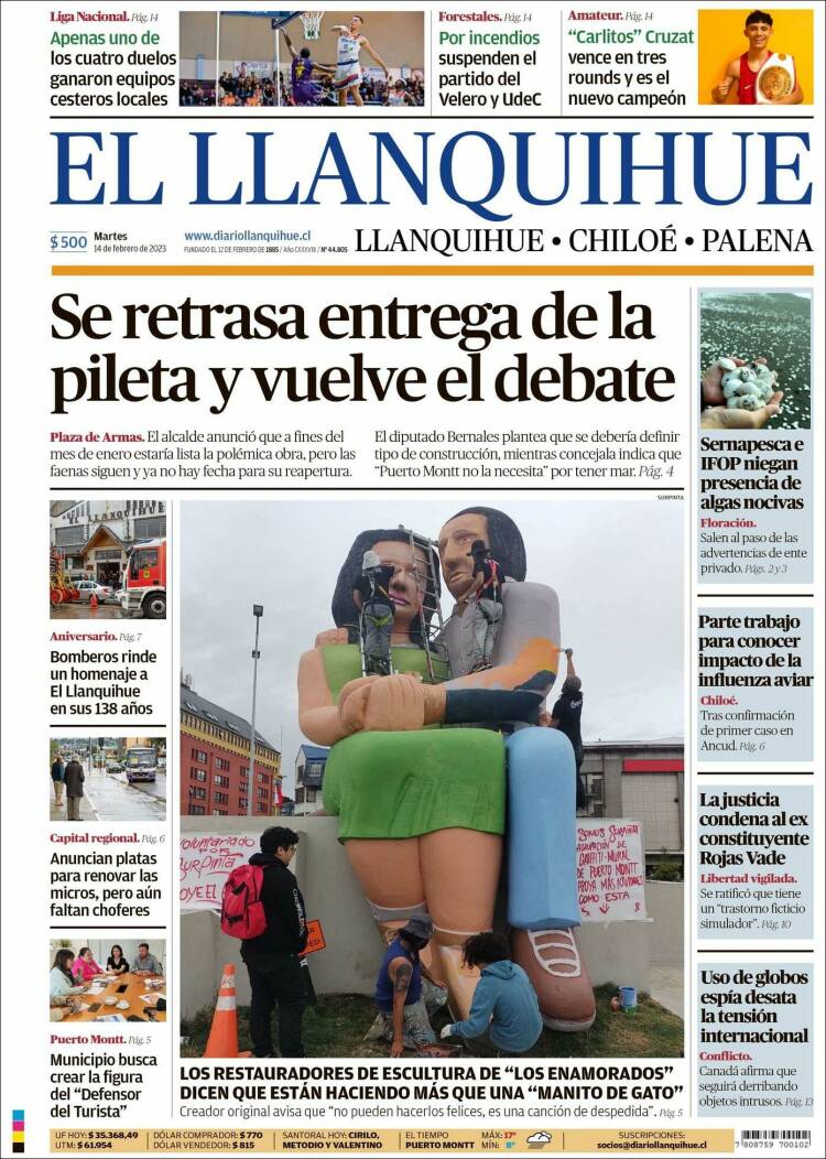 Portada de El Llanquihue (Chili)