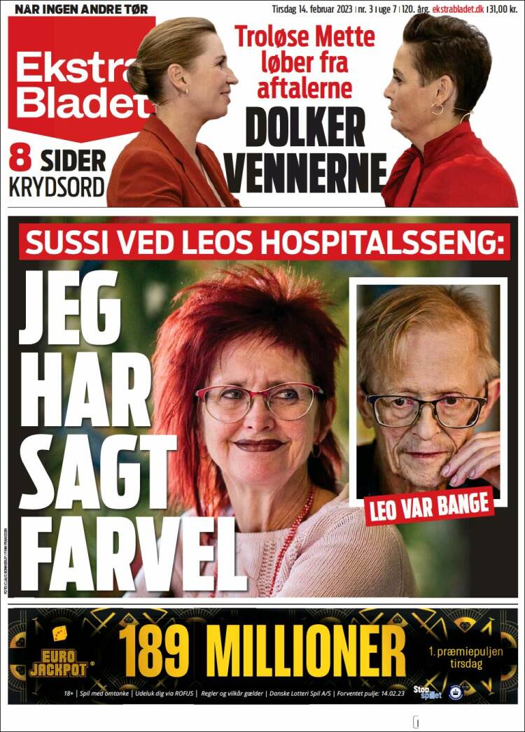 Portada de Ekstra Bladet (Dinamarca)