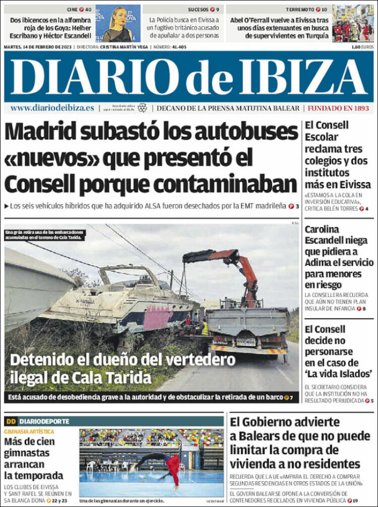 Portada de Diario de Ibiza (España)