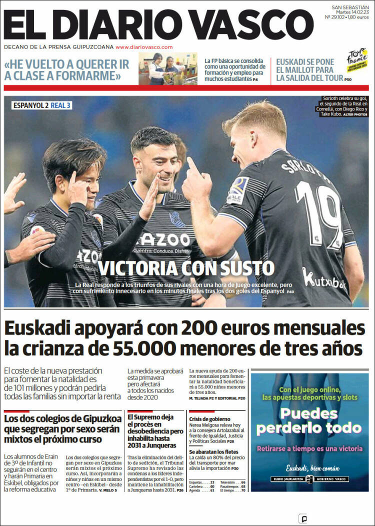 Portada de Diario Vasco (España)