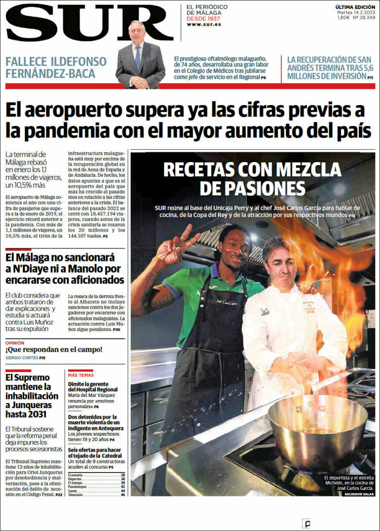 Portada de Diario el Sur (España)