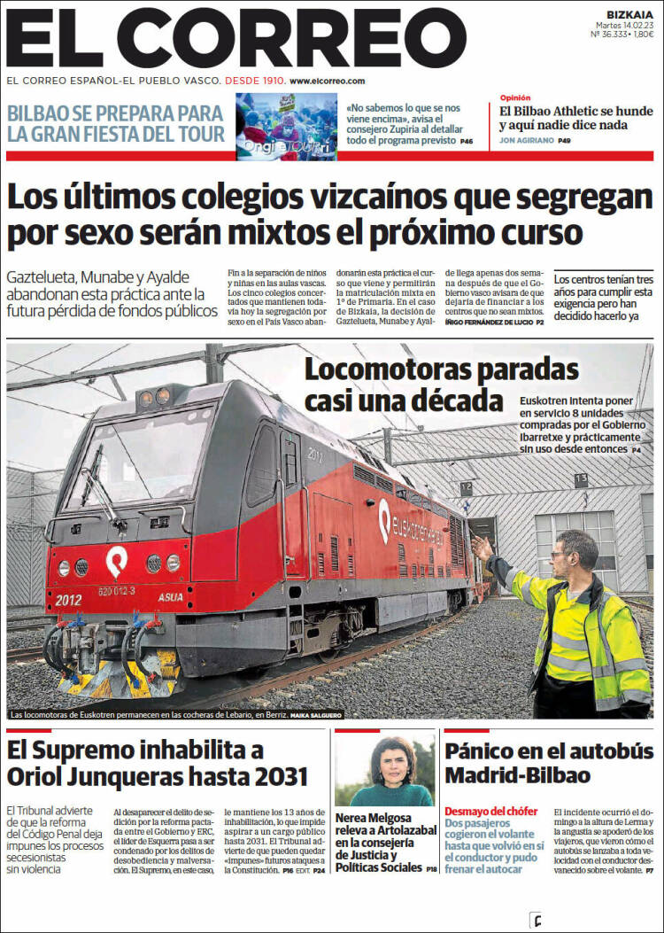 Portada de El Correo (España)