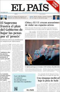 Portada de El País (España)