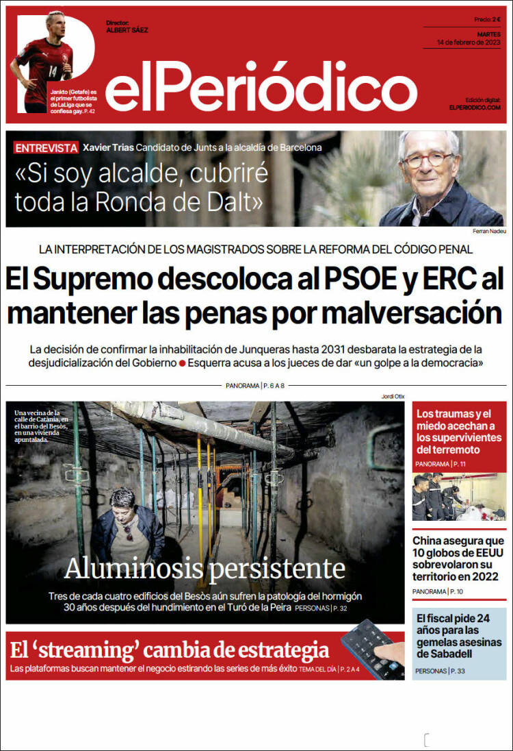 Portada de El Periódico (España)