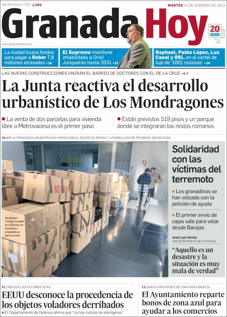 Portada de Granada Hoy (España)