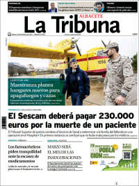 Portada de La Tribuna de Albacete (España)