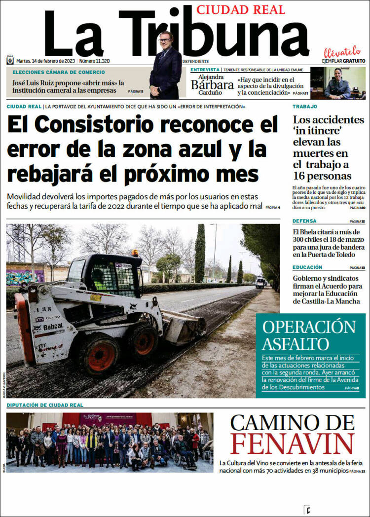 Portada de La Tribuna de Ciudad Real (España)