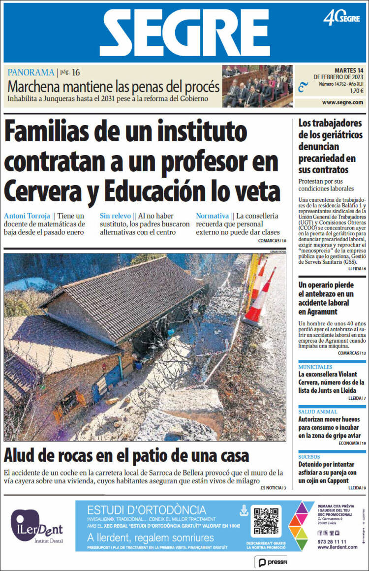 Portada de Segre  (España)