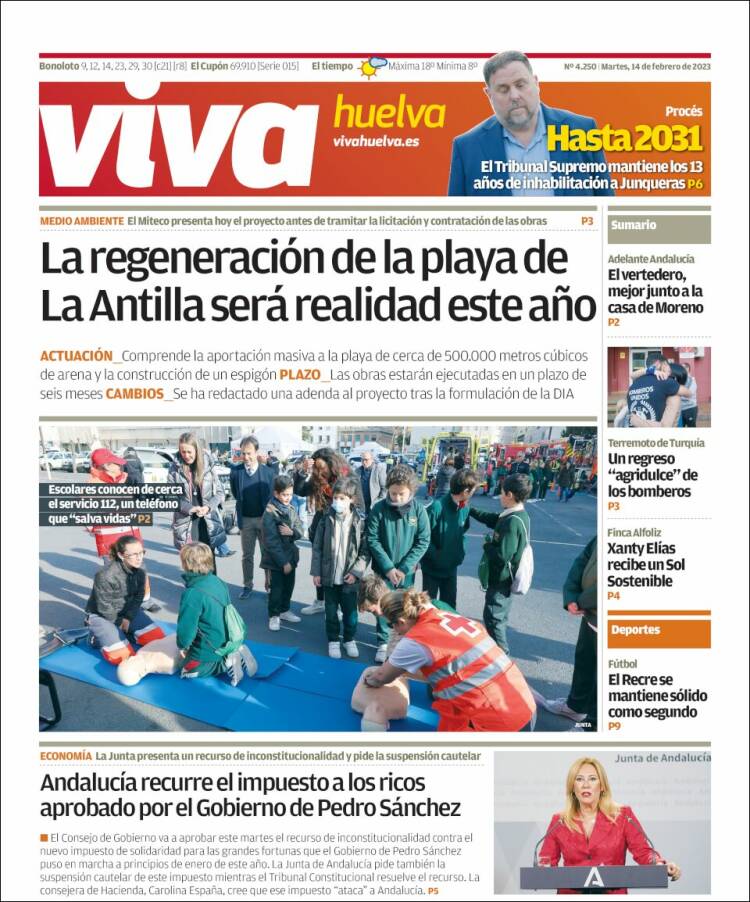 Portada de Viva Huelva (España)