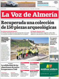 Portada de La Voz de Almería (España)