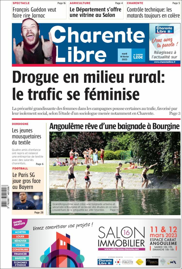 Portada de Charente Libre (Francia)