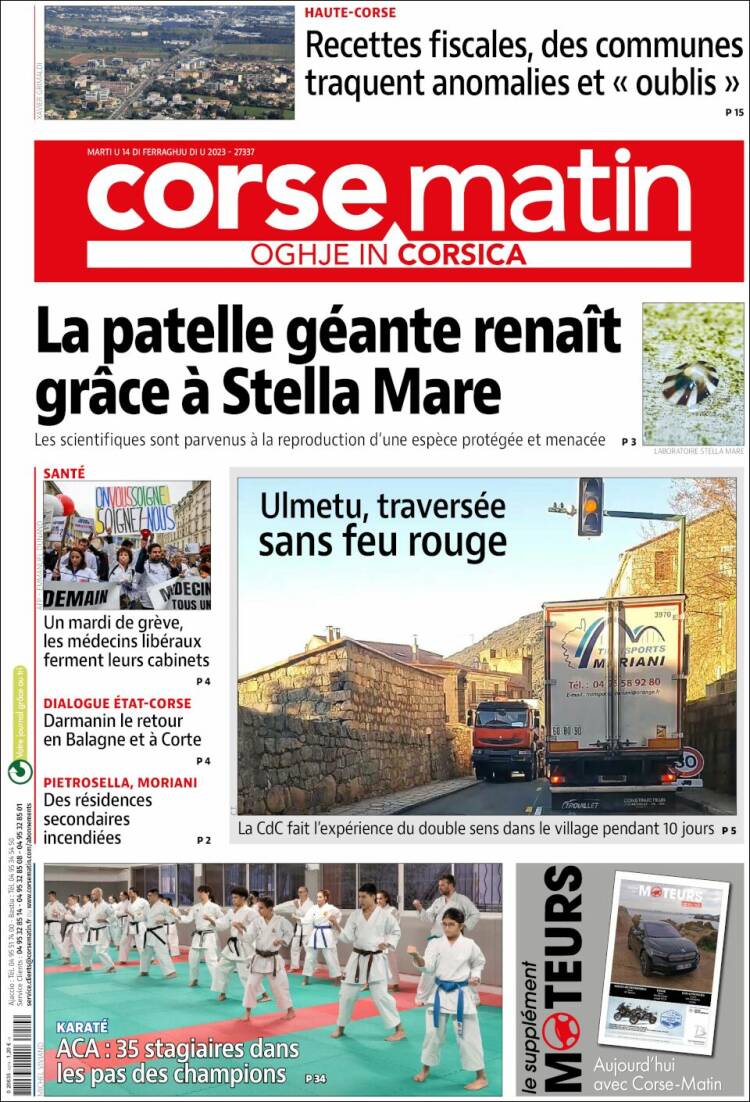 Portada de Corse-Matin (France)