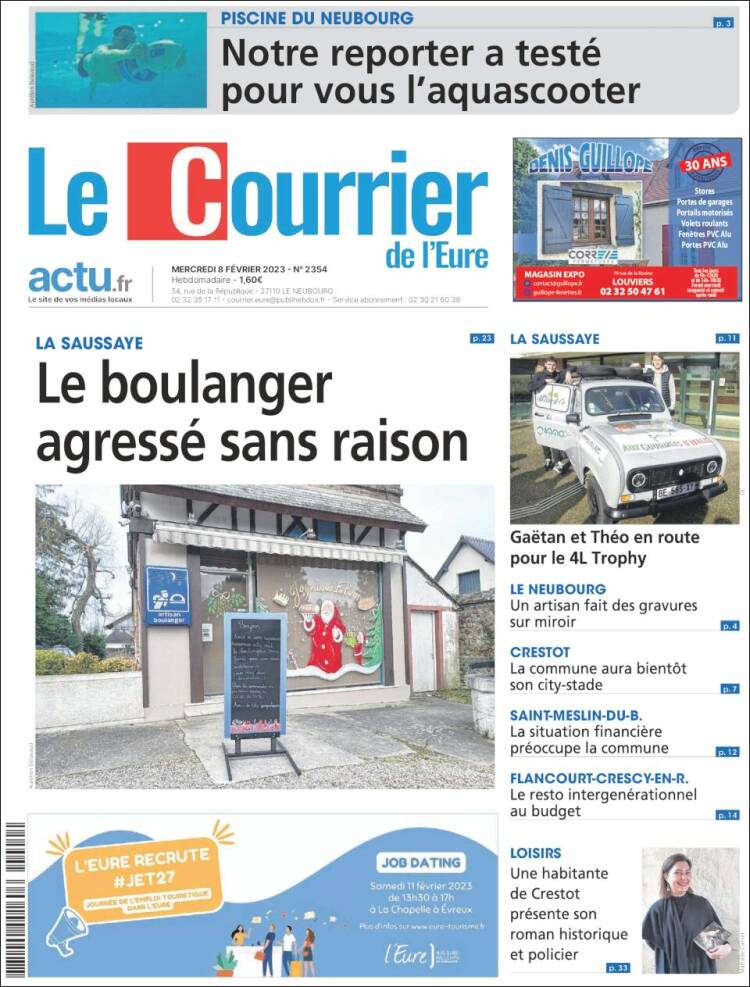 Portada de Le Courrier de l'Ouest (Francia)