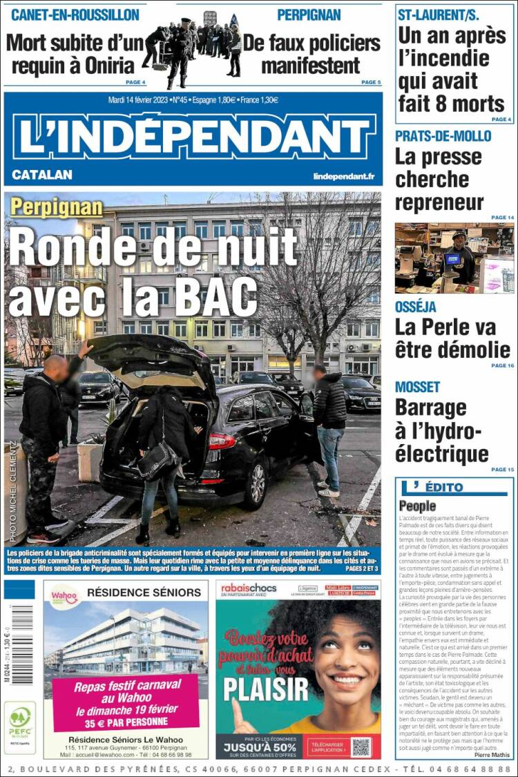 Portada de Le Indépendant (Francia)