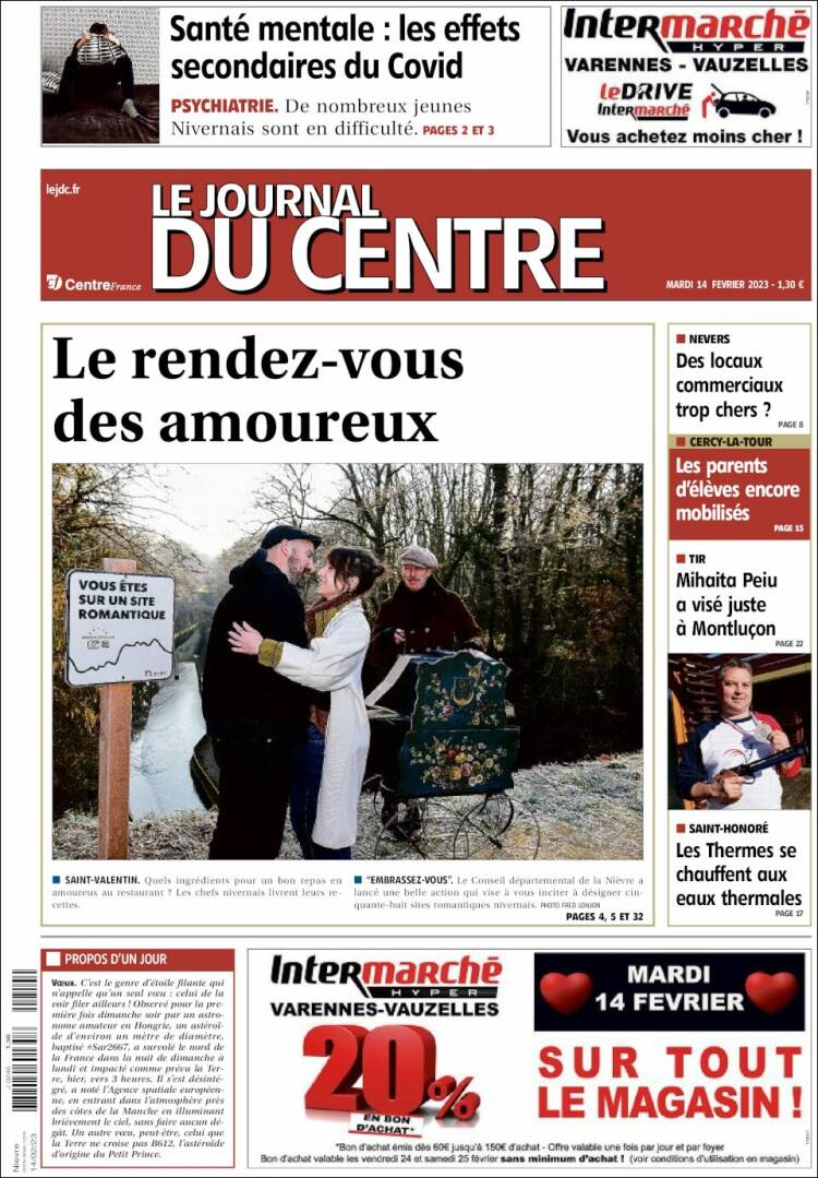 Portada de Le Journal du Centre (Francia)