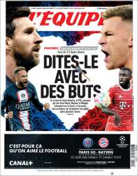 Portada de L'Equipe (Francia)