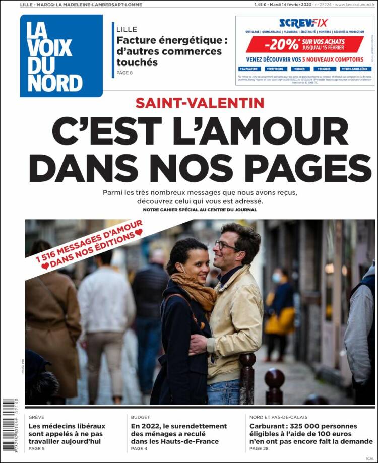 Portada de La Voix du Nord (France)