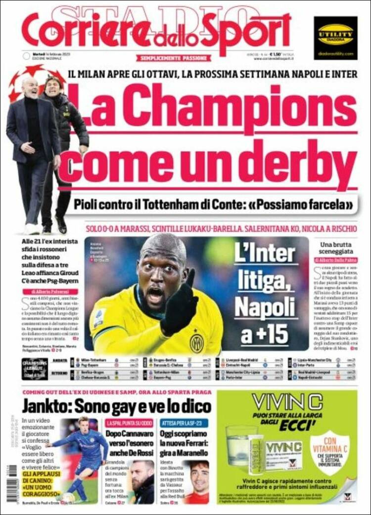 Portada de Corriere dello Sport (Italie)