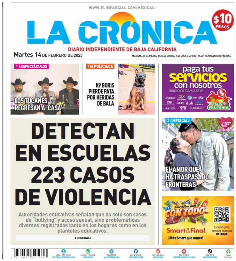 Portada de La Crónica de Baja California (México)