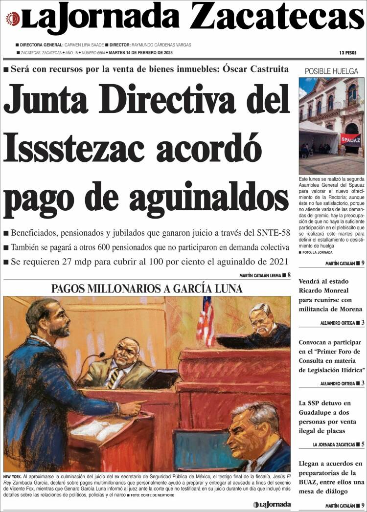 Portada de Jornada de Zacatecas (México)