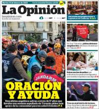 Portada de La Opinión (USA)