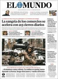 Portada de El Mundo (España)