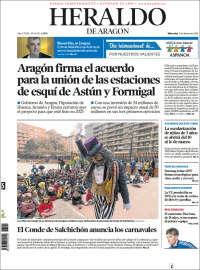 Portada de Heraldo de Aragón (España)